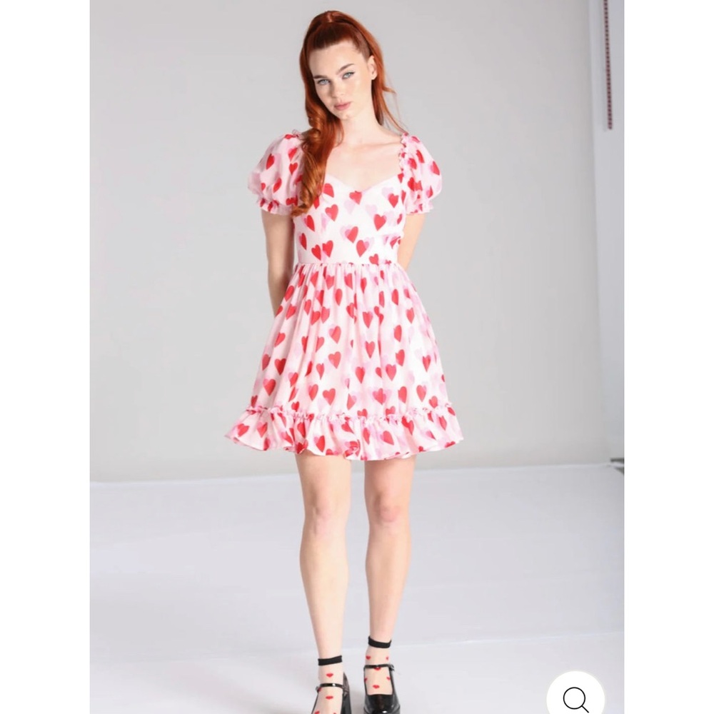 NWOT Hell Bunny Pink Heart Mini Dress